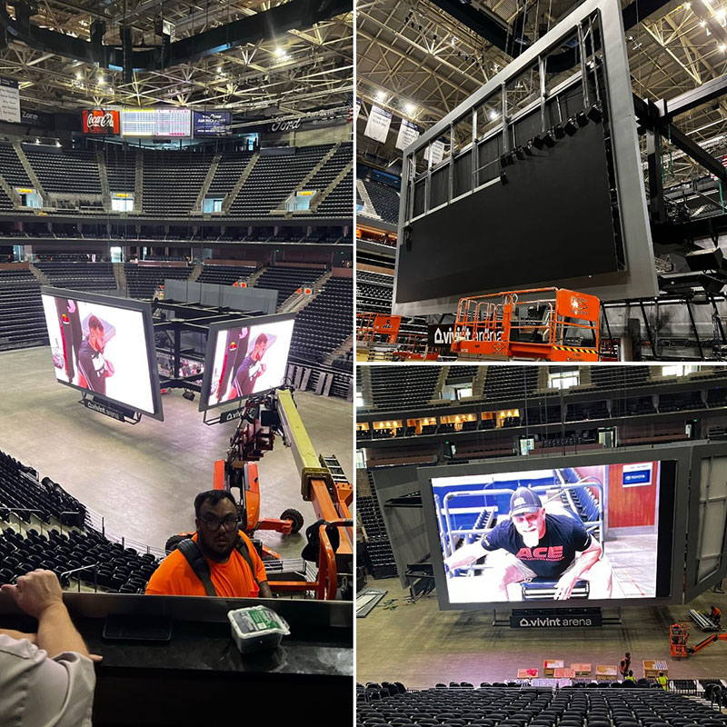 猶他爵士隊主場館-艾比森N Plus系列LED顯示屏安裝圖 猶他爵士隊主場館-艾比森N Plus系列LED顯示屏安裝圖